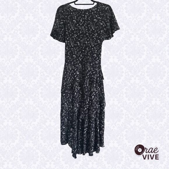 Joie Orita Floral Ruffled Tiered Midi Dress - Size 8 - Excellent Condition - Picture 3 of 7